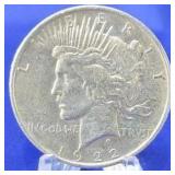 1922 Peace Dollar AU+