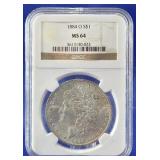 1884-O Morgan Dollar NGC MS 64