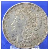 1921-D Morgan Dollar AU
