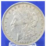 1921-D Morgan Dollar AU+