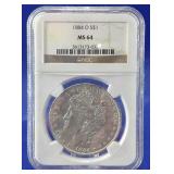 1884-O Morgan Dollar NGC MS 64