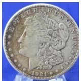 1921-S Morgan Dollar AU Toned
