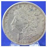 1921-D Morgan Dollar AU+