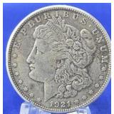 1921-S Morgan Dollar AU Toned Obverse