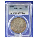 1884-O Morgan Dollar PCGS MS 64