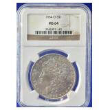 1884-O Morgan Dollar NGC MS 64