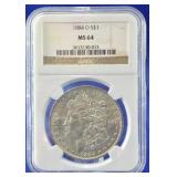 1884-O Morgan Dollar NGC MS 64