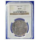 1884-O Morgan Dollar NGC MS 64