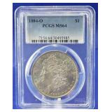 1884-O Morgan Dollar PCGS MS 64