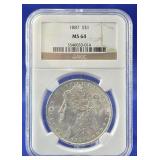 1887 Morgan Dollar NGC MS 64