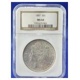 1887 Morgan Dollar NGC MS 64
