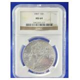 1887 Morgan Dollar NGC MS 64