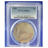 1896 Morgan Dollar PCGS MS 64+