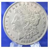 1921-D Morgan Dollar AU+