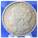 1921 Morgan Dollar AU+