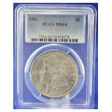 1886 Morgan Dollar PCGS MS 64