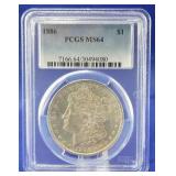 1886 Morgan Dollar PCGS MS 64
