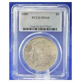 1886 Morgan Dollar PCGS MS 64