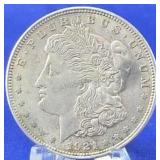 1921 Morgan Dollar AU+