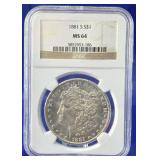 1881-S Morgan Dollar NGC MS 64