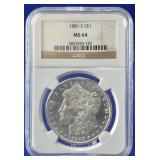 1881-S Morgan Dollar NGC MS 64