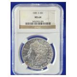 1881-S Morgan Dollar NGC MS 64