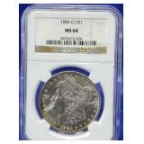 1884-O Morgan Dollar NGC MS 64
