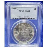 1884-O Morgan Dollar PCGS MS 64