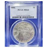 1886 Morgan Dollar PCGS NS 64