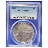 1886 Morgan Dollar PCGS MS 64