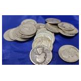 $5 (20) Washington Silver Quarters 1932-1964