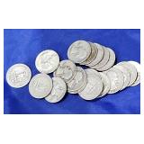 $5 (20) Washington Silver Quarters 1932-1964