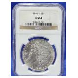 1885-O Morgan Dollar NGC MS 64