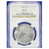 1887 Morgan Dollar NGC MS 64