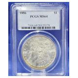 1886 Morgan Dollar PCGS MS 64