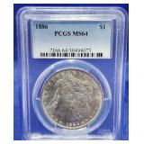 1886 Morgan Dollar PCGS MS 64