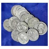 $5 (20) Washington Silver Quarters 1932-1964
