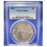 1889 Morgan Dollar PCGS MS 64