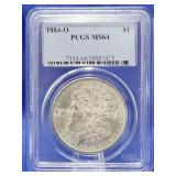 1884-O Morgan Dollar PCGS MS 64