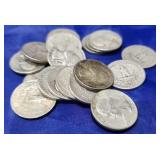 $5 (20) Washington Silver Quarters 1932-1964