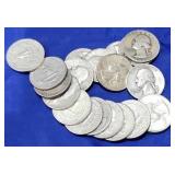 $5 (20) Washington Silver Quarters 1932-1964