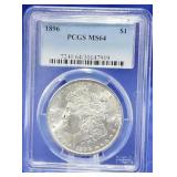 1896 Morgan Dollar PCGS MS 64