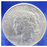 1923-S Peace Dollar AU
