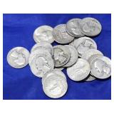 $5 (20) Washington Silver Quarters 1932-1964