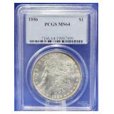 1886 Morgan Dollar PCGS MS 64