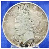 1922-D Peace Dollar AU Discolored Toned