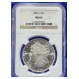 1884-O Morgan Dollar NGC MS 64