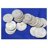 $5 (20) Washington Silver Quarters 1932-1964