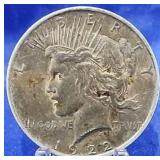 1922 Peace Dollar AU Toned