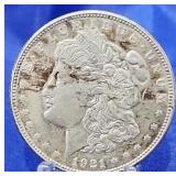 1921-D Morgan Dollar AU